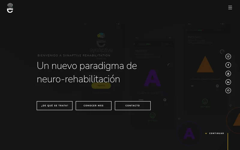 Sitio de Synaptive Rehabilitation: “Un nuevo paradigma de neuro-rehabilitación”